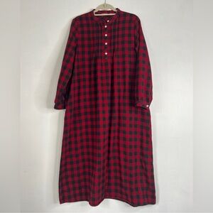 L.L. Bean Scotch Plaid Flannel Nightgown Long Sleeve Heritage Women's